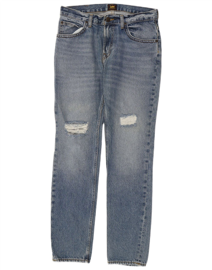 Lee Dame Rider Distressed Slim Jeans W30 L32 Blå Bomuld