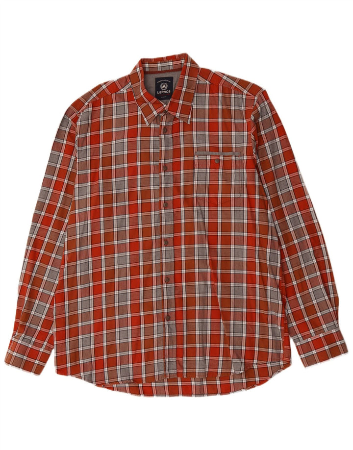 LERROS Mens Shirt XL Red Check Cotton
