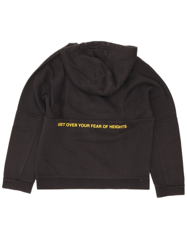 Nike Girls Graphic Hoodie Jumper 12-13 Years Large Black Sports