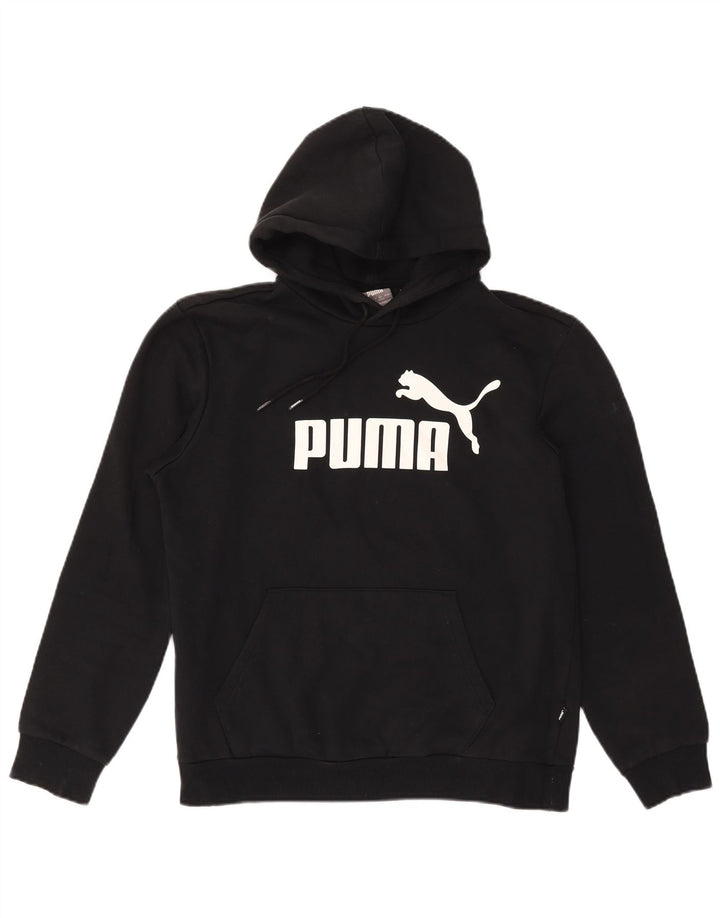 PUMA Mens Graphic Hoodie Jumper Medium Black Cotton