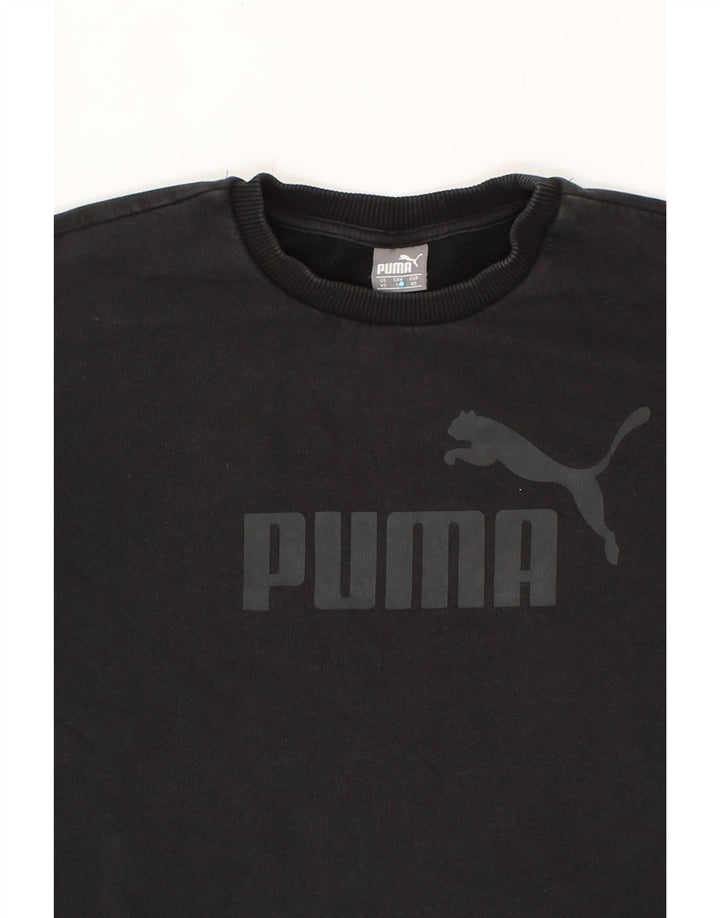 PUMA Mens Graphic Sweatshirt Jumper XS Black Cotton Vintage Puma and Second-Hand Puma from Messina Hembry 