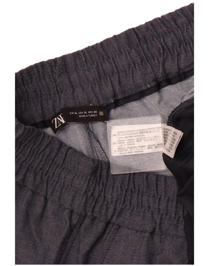 ZARA Womens Joggers Chino Trousers XL W32 L27  Grey Polyester
