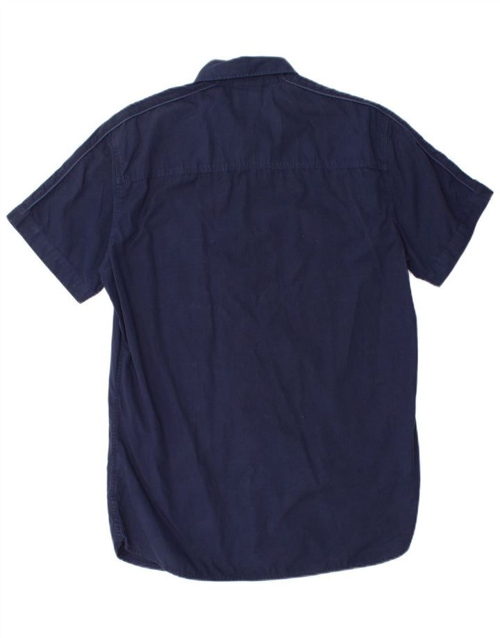North Sails Mens Short Sleeve Shirt Medium Navy Blue Cotton