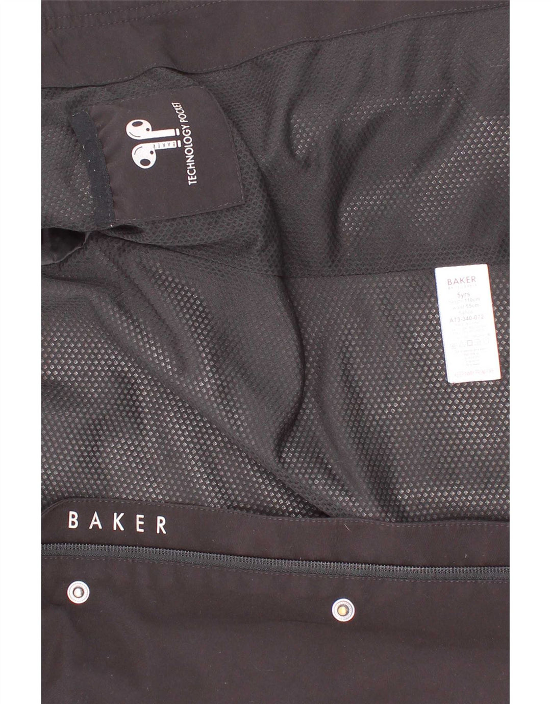 Jaqueta de chuva com capuz gráfico Ted Baker Boys 4-5 anos poliéster preto