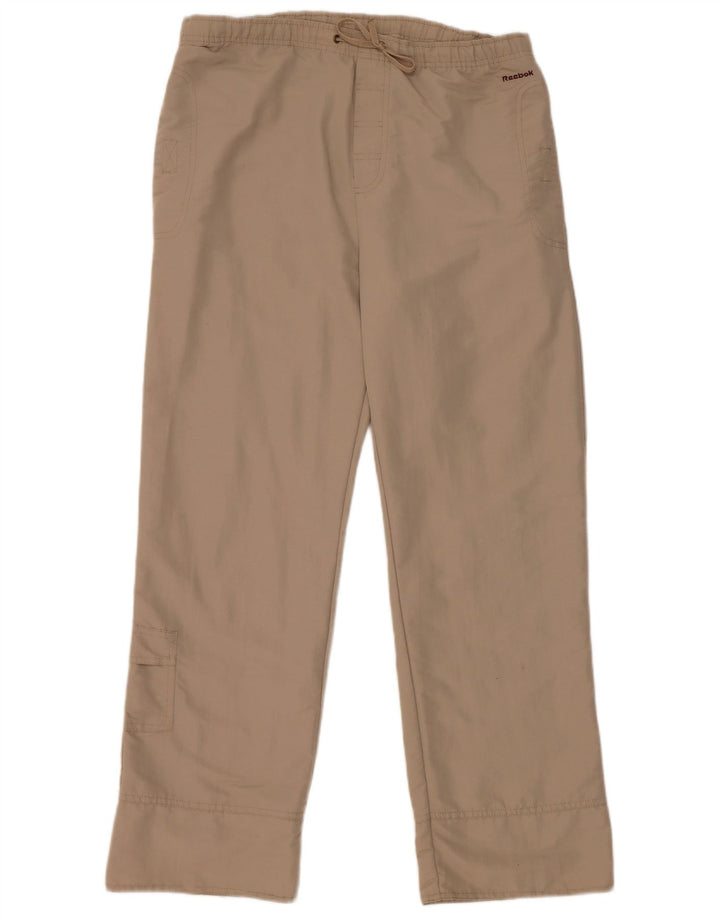 Reebok Womens Cargo Tracksuit Trousers UK 12 Medium Beige Nylon