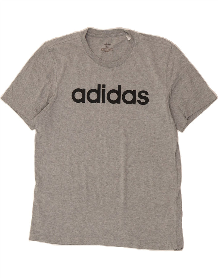 ADIDAS Mens Graphic T-Shirt Top Medium Grey Cotton Vintage Adidas and Second-Hand Adidas from Messina Hembry 