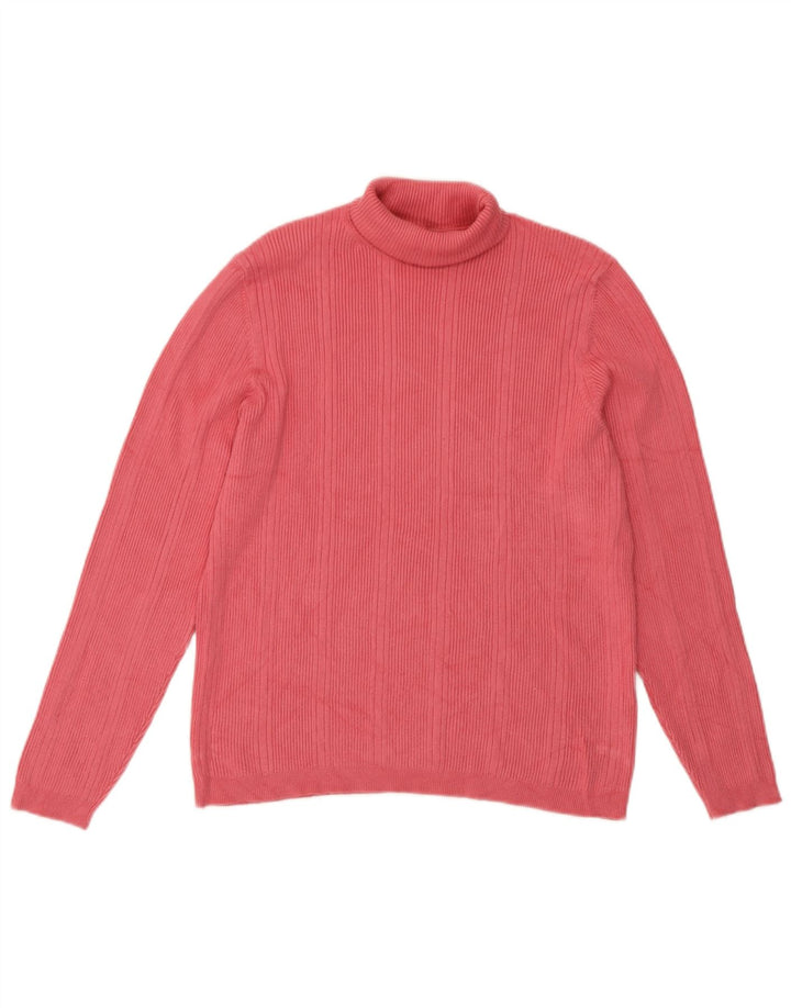 Marks & Spencer Womens Roll Neck Jumper Sweater UK 16 Large  Pink Viscose