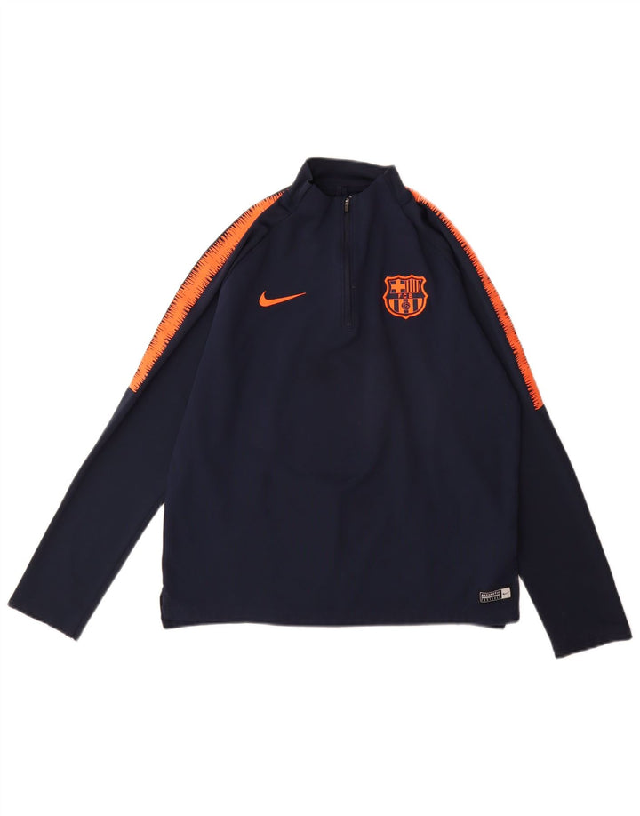 NIKE drenge grafisk sweater træningsdragt top 13-14 år marineblå farveblok