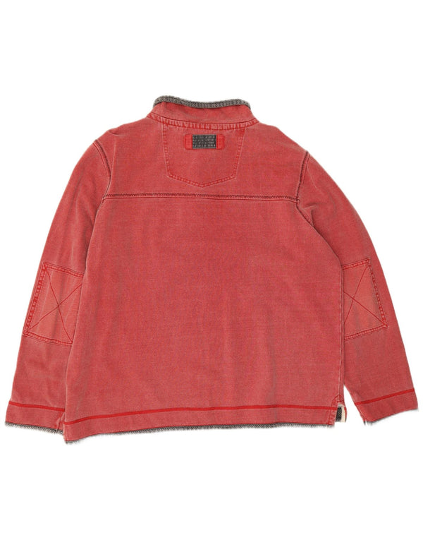 Ανδρικό φούτερ με λαιμόκοψη με φερμουάρ Face Jumper XL Κόκκινο βαμβακερό