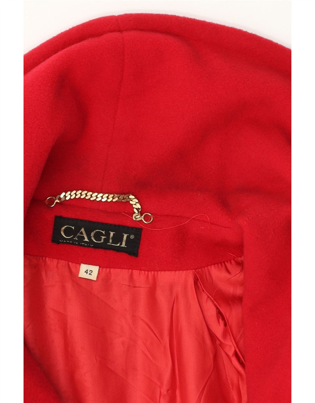 CAGLI Womens Oversized Overcoat EU 42 Large Red Virgin Wool Vintage Cagli and Second-Hand Cagli from Messina Hembry 