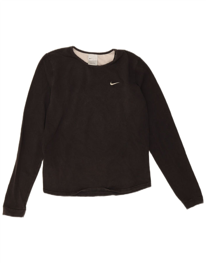 Top Nike da donna a manica lunga US 4/6 Small in cotone nero