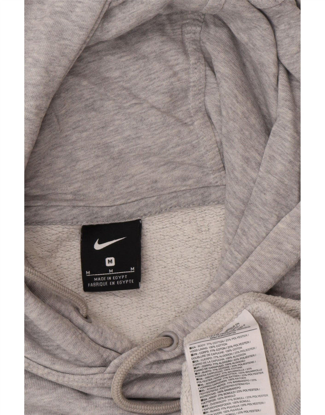 Nike Mens Hoodie Jumper Medium Grey Flecked Cotton