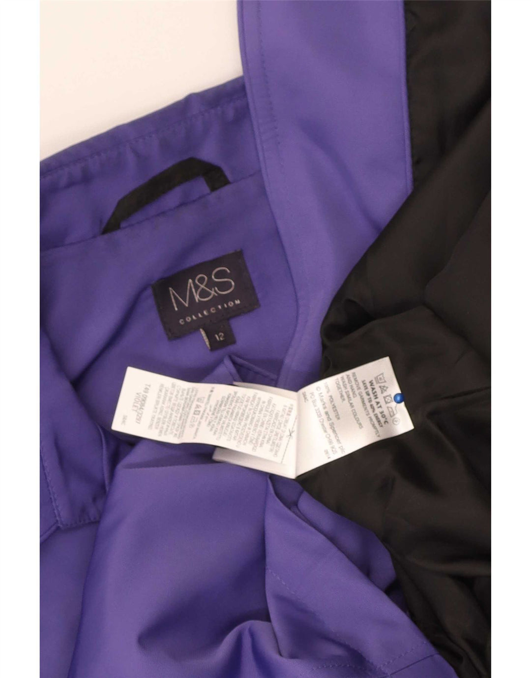 Casaco impermeável feminino Marks & Spencer Reino Unido 12 poliéster roxo médio