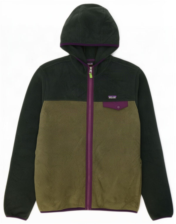 Patagonia Veste polaire à capuche pour garçon 12-13 ans 2XL Vert Colourblock
