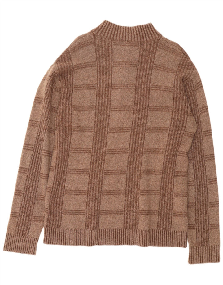 Douglas Herre Zip Neck Jumper Sweater Stor Brun Geometrisk