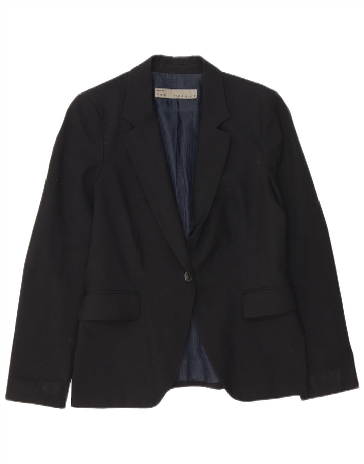 ZARA Womens 1 Button Blazer Jacket EU 38 Small Black