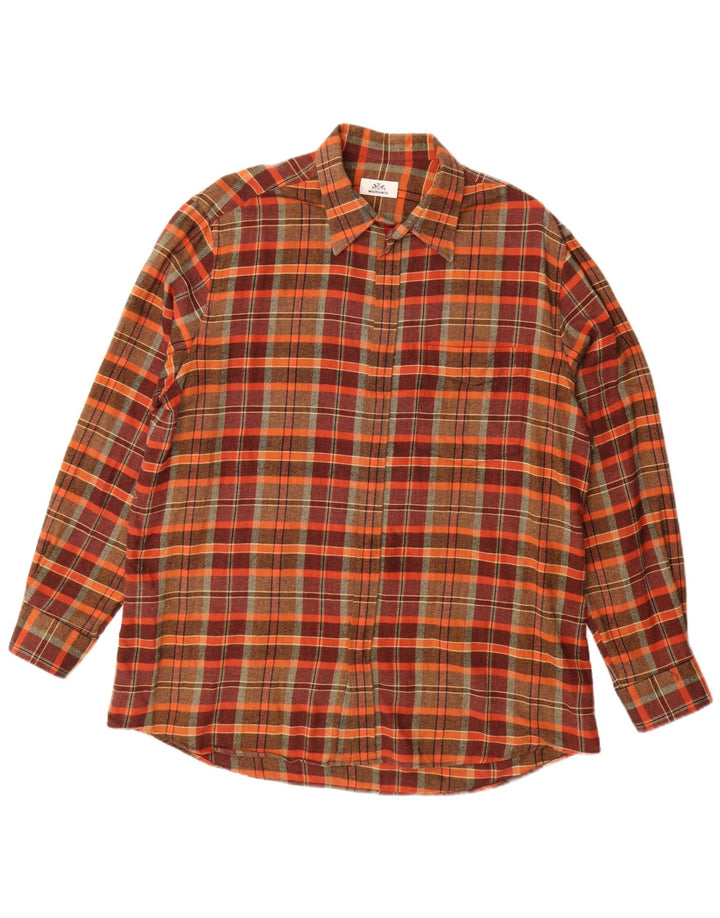 Walbusch Mens Flannel Shirt Size 42 Large Multicoloured Check Cotton