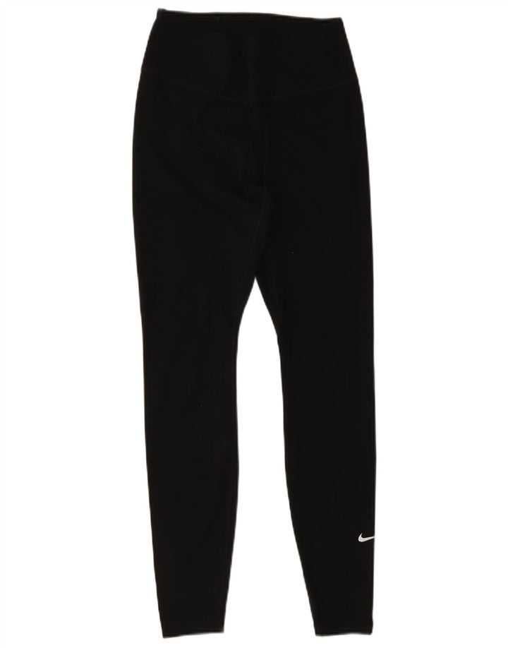 NIKE Dame Dri Fit Leggings UK 8 Small Black