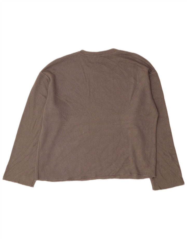 Zara Womens Oversized Top Long Sleeve UK 14 Medium Brown