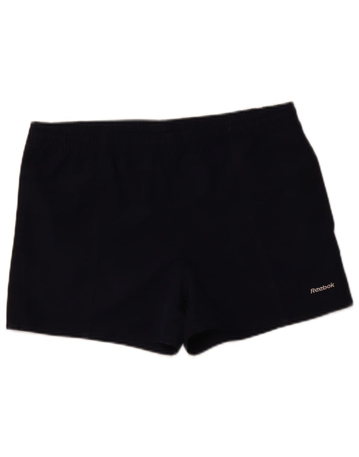 REEBOK Womens Sport Shorts UK 10 Small  Navy Blue Polyester