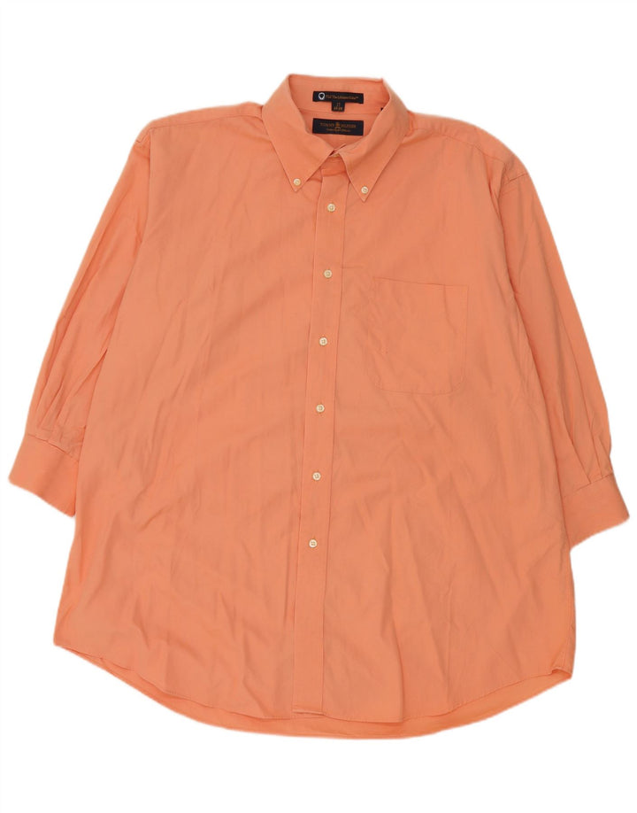 Tommy Hilfiger Mens Tall Shirt Size 17 XL Orange