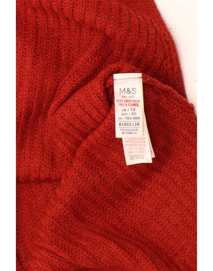 Marks & Spencer Womens Vest Tank Top UK 12 Medium Red Acrylic