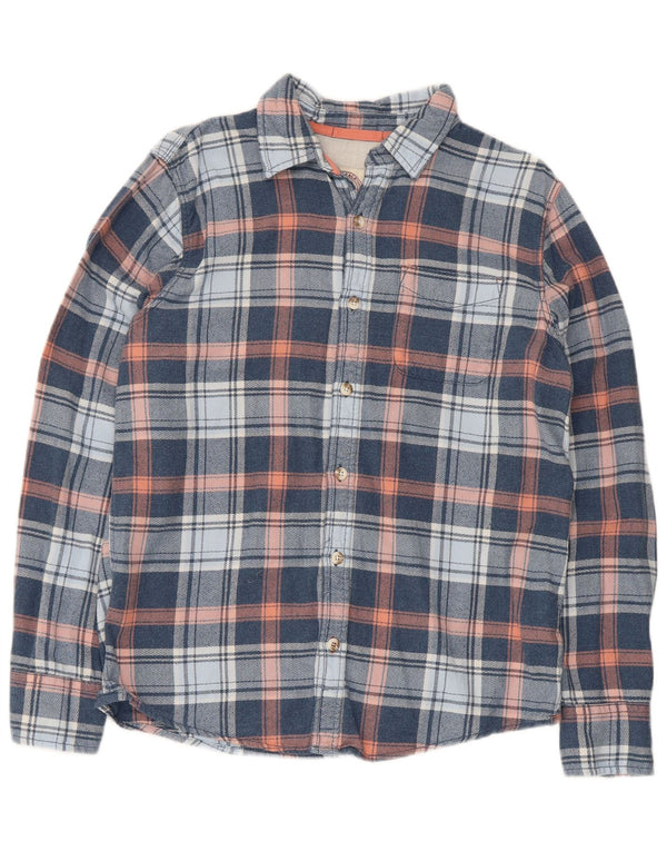 Fat Face Mens Flannel Shirt Small Blue Check Cotton