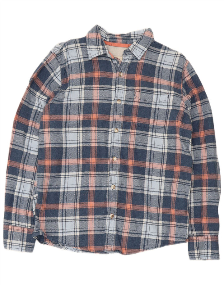 Fat Face Mens Flannel Shirt Small Blue Check Cotton