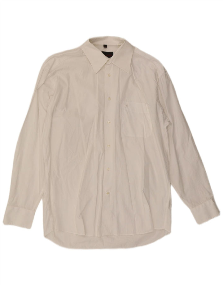 Pierre Cardin Mens Shirt Size 41/42 Large White Cotton