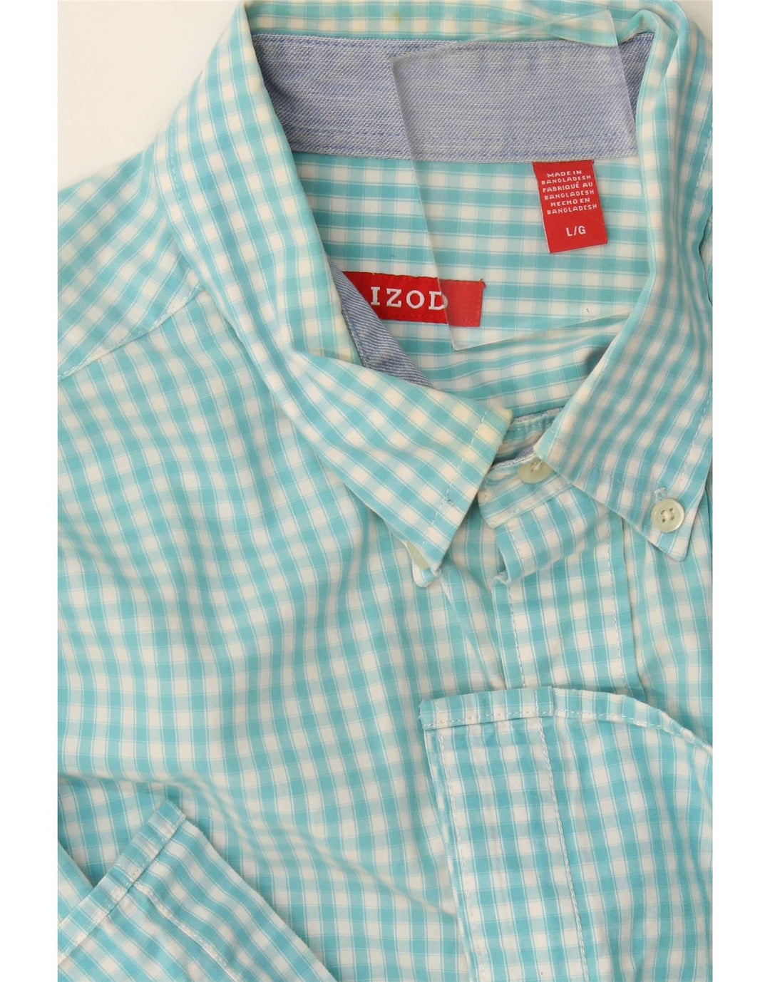 Izod Herrenhemd, großes blaues Gingham-Muster