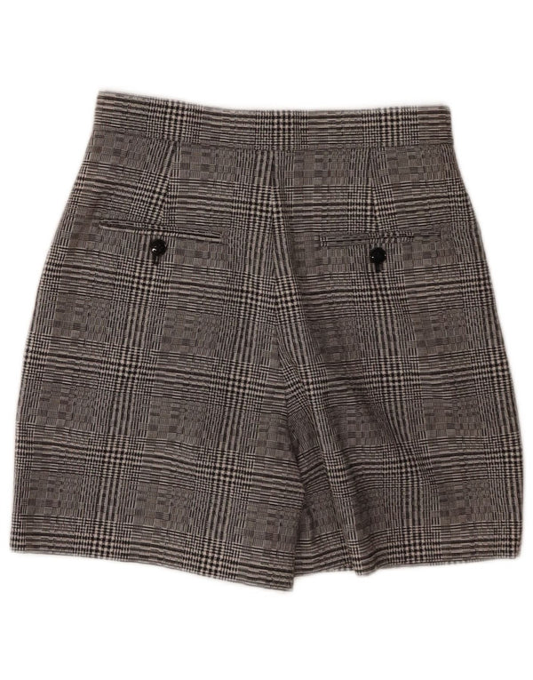 Reiss Womens Pegged Chino Shorts UK 8 Small W26 Grey Check Wool