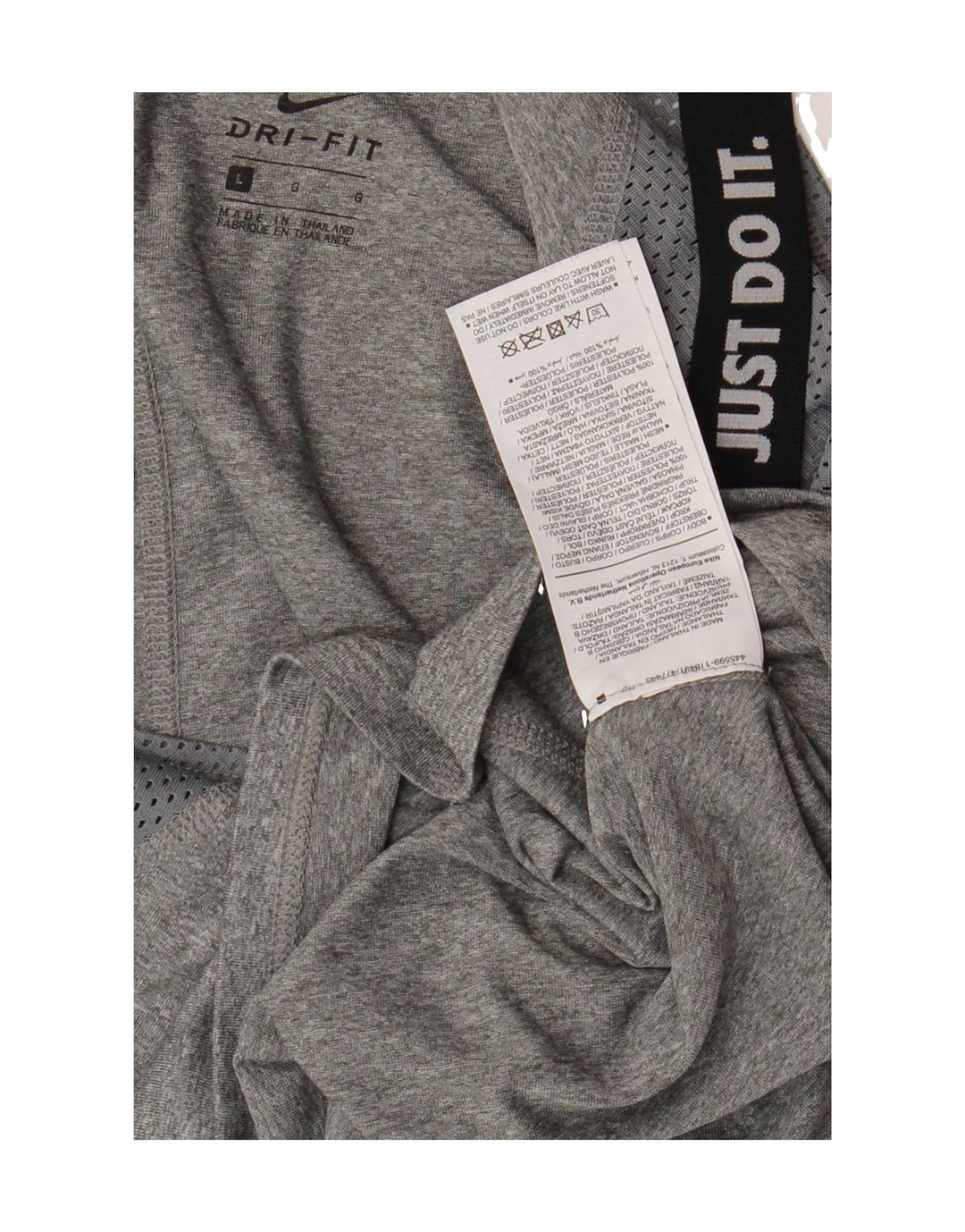 NIKE Womens Dri Fit Graphic Vest Top UK 16 Large Grey Polyester Vintage Nike and Second-Hand Nike from Messina Hembry 