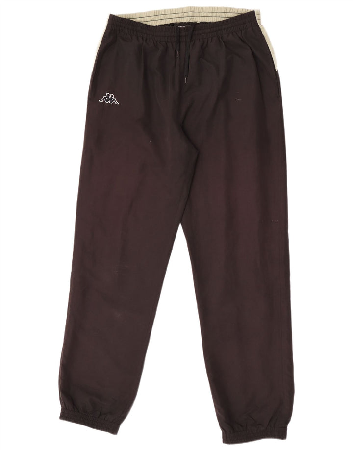 Kappa Mens Tracksuit Trousers Joggers Large Black Colourblock Polyester