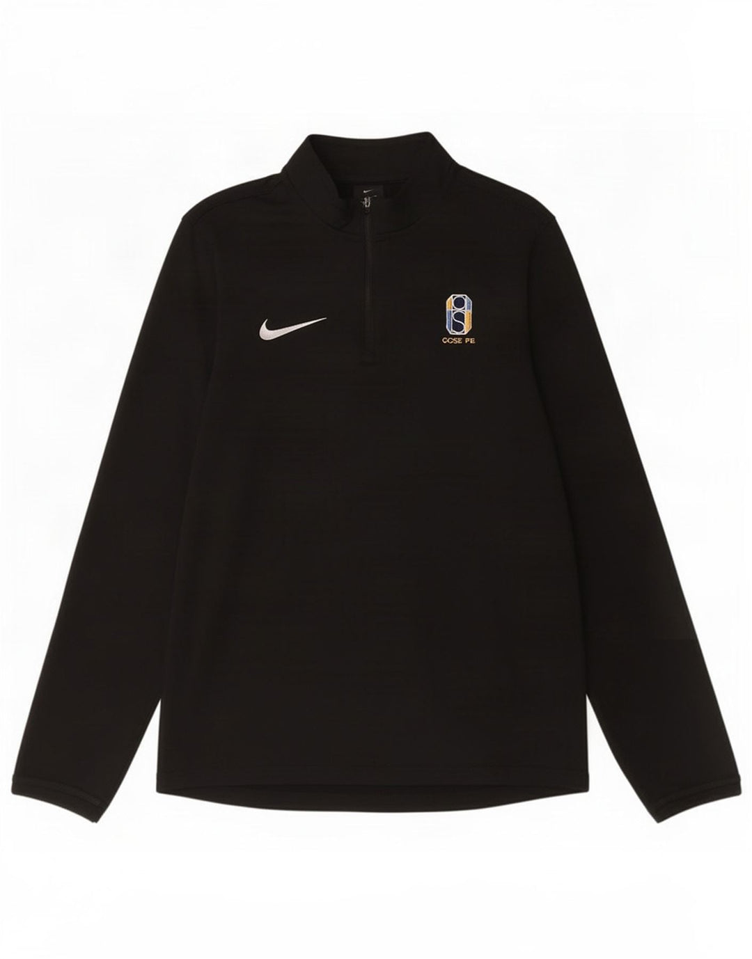 Nike Mens Zip Neck Pullover Tracksuit Top Small Black Polyester
