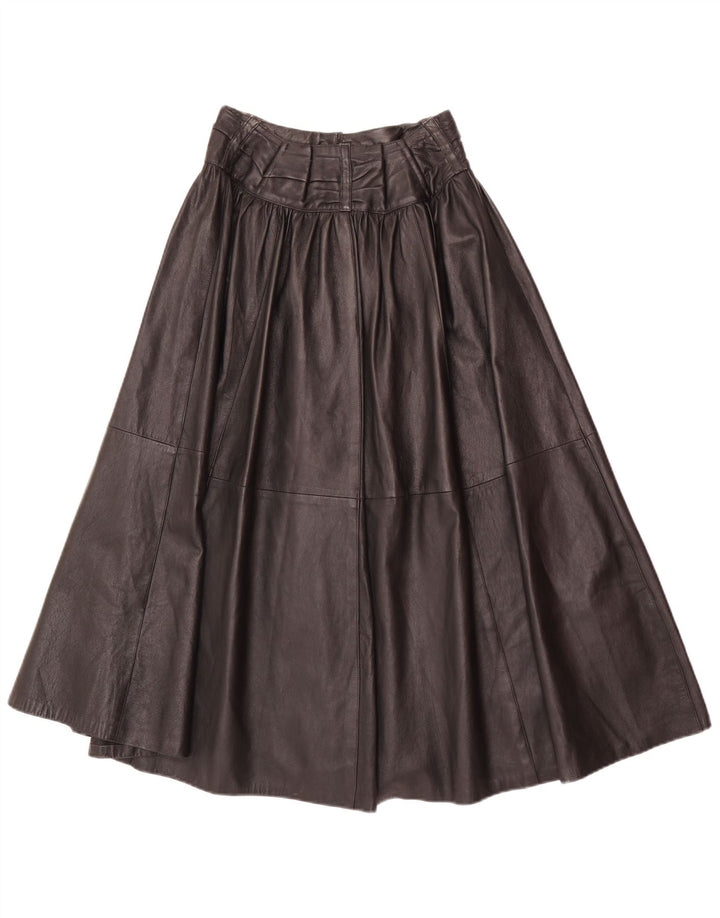 Avedon Womens High Waist Leather Flared Skirt W24 Small Black