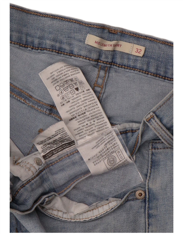 Pantaloncini di jeans da donna LEVI'S W32 grandi in cotone blu
