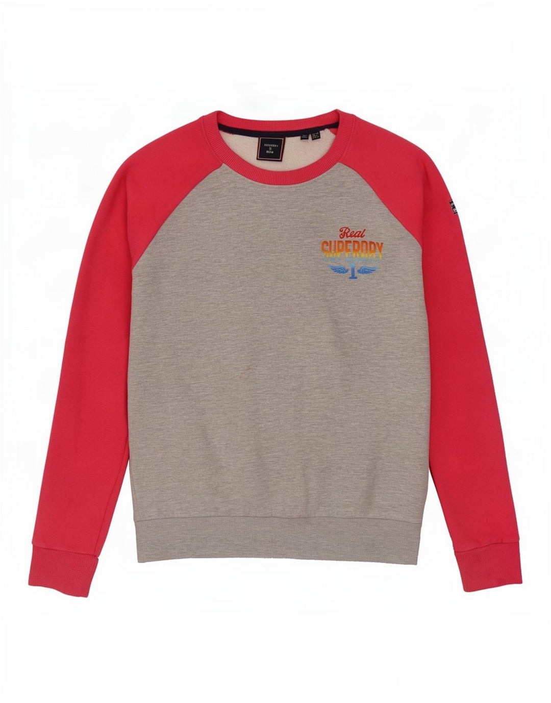 Superdry Damen-Sweatshirt in Übergröße, Gr. 10, Größe S, Grau, Farbblock