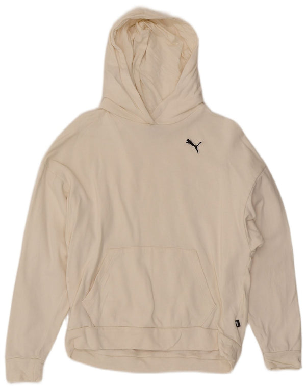 Puma Damen Kapuzenpullover UK 10 Small Beige Baumwolle