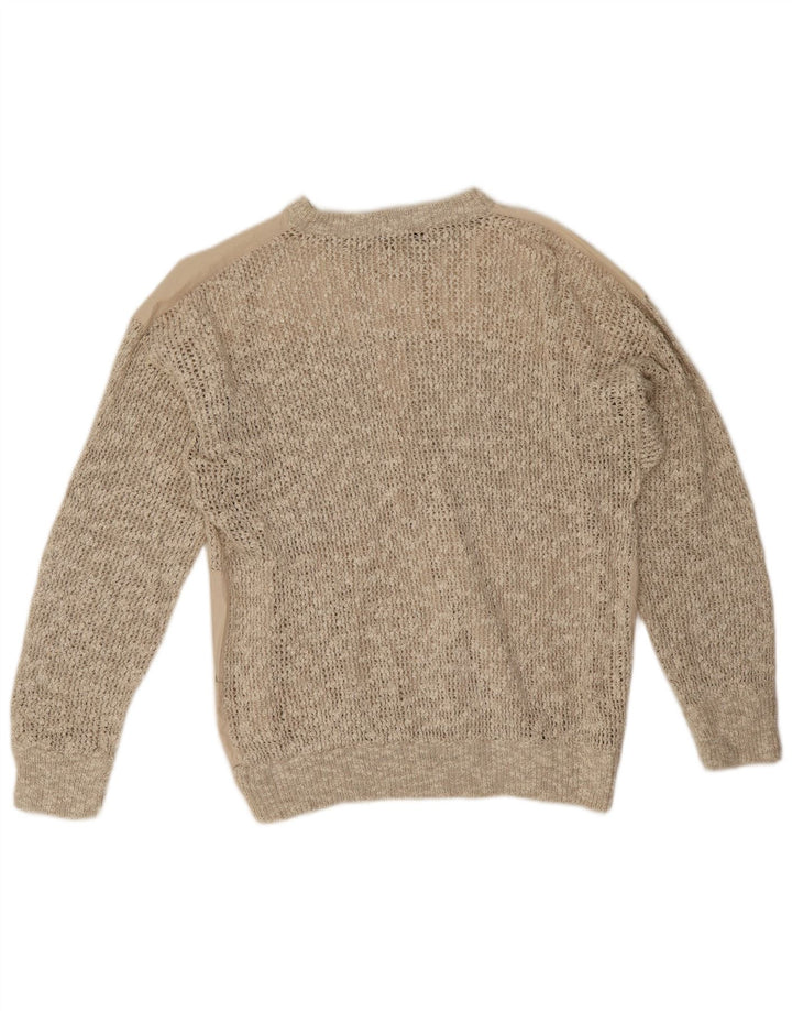 Vintage herre cardigan sweater medium beige bomuld