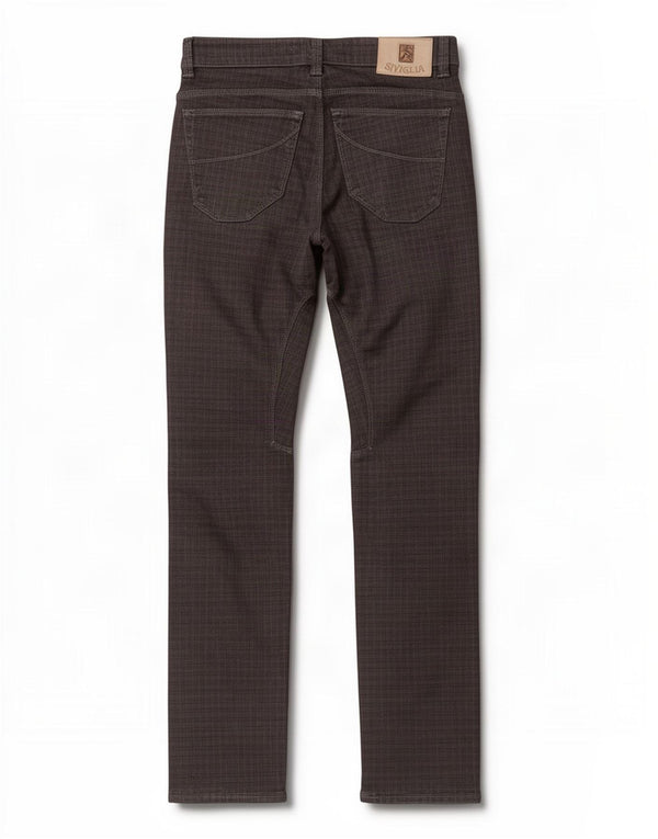 Pantaloni casual dritti da uomo SIVIGLIA W31 L32 in cotone a quadri grigi