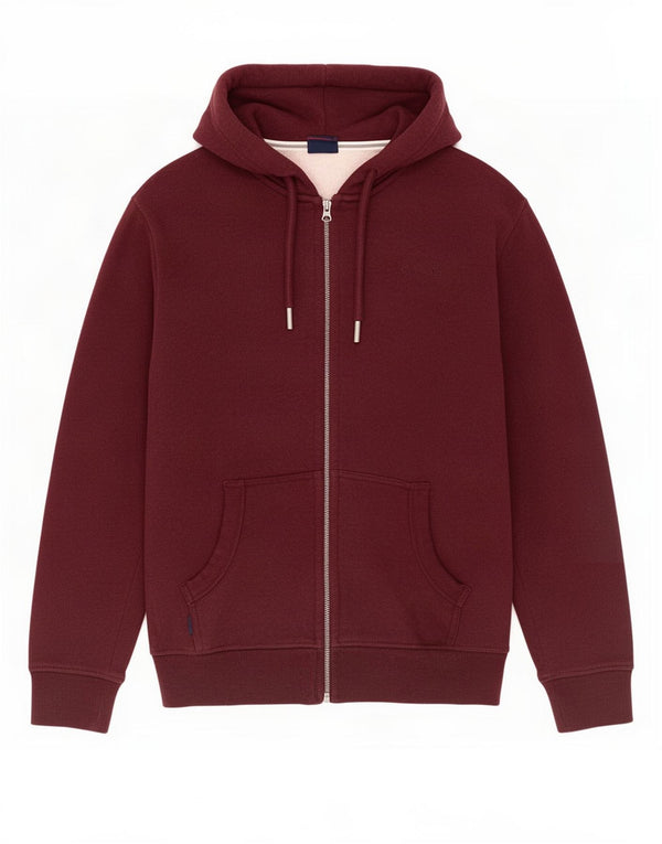 Maglione con cappuccio e zip da uomo Superdry in cotone marrone medio