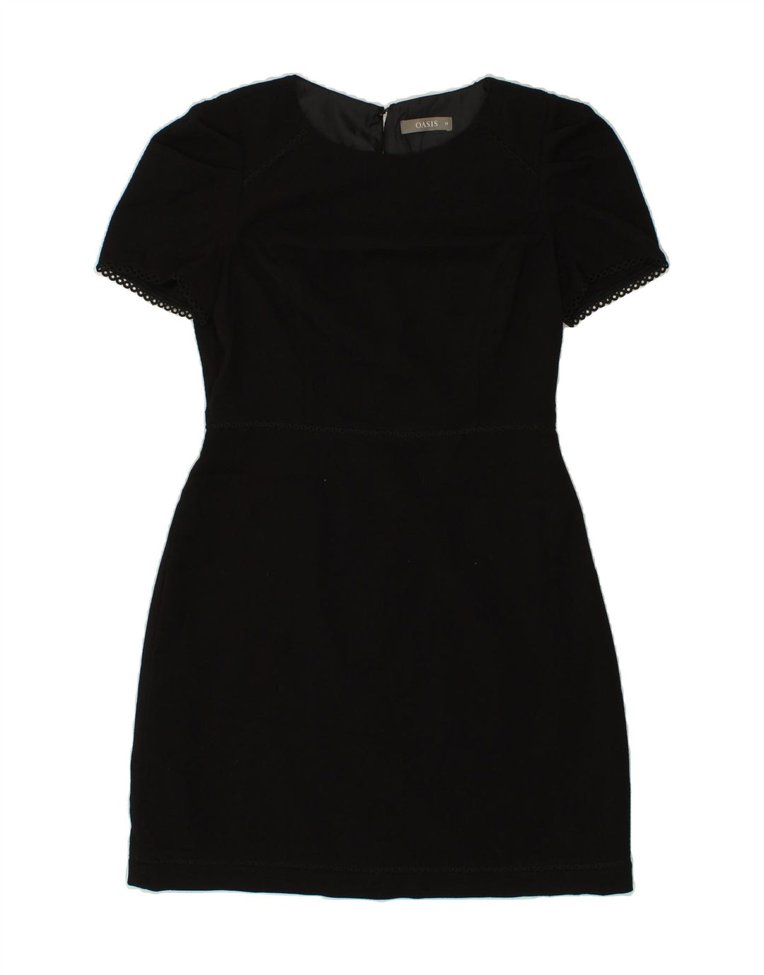 OASIS Womens Short Sleeves Sheath Dress UK 14  Medium Black Polyester Vintage Oasis and Second-Hand Oasis from Messina Hembry 