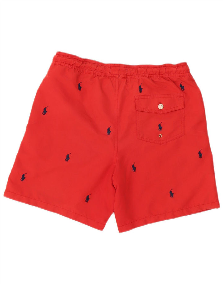 Polo Ralph Lauren Mens Graphic Swimming Shorts Small Red Polyester