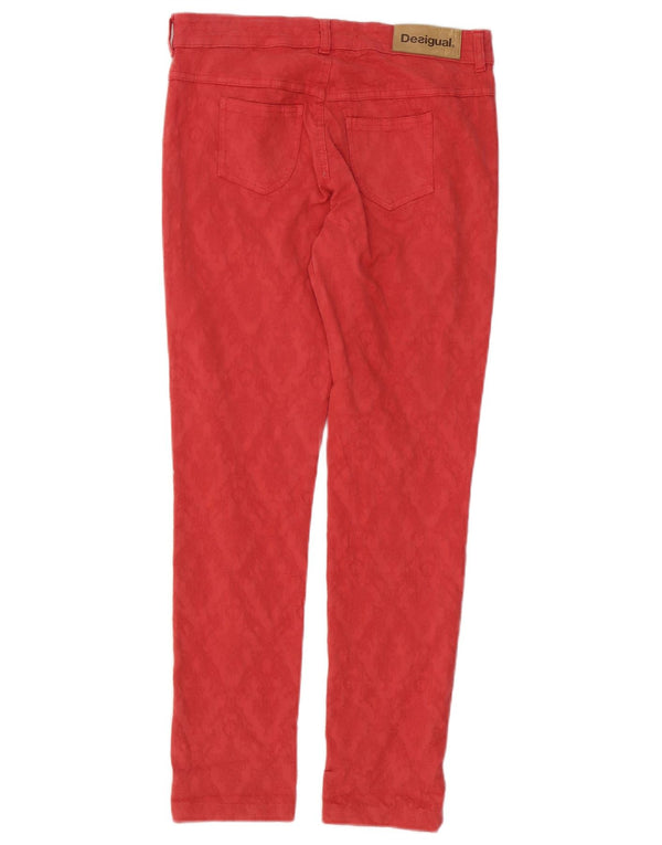 Desigual Womens Slim Casual Trousers W30 L29 Pink Cotton