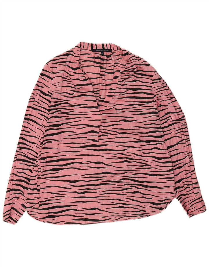 French Connection Womens Blouse Top UK 12 Medium Pink Animal Print