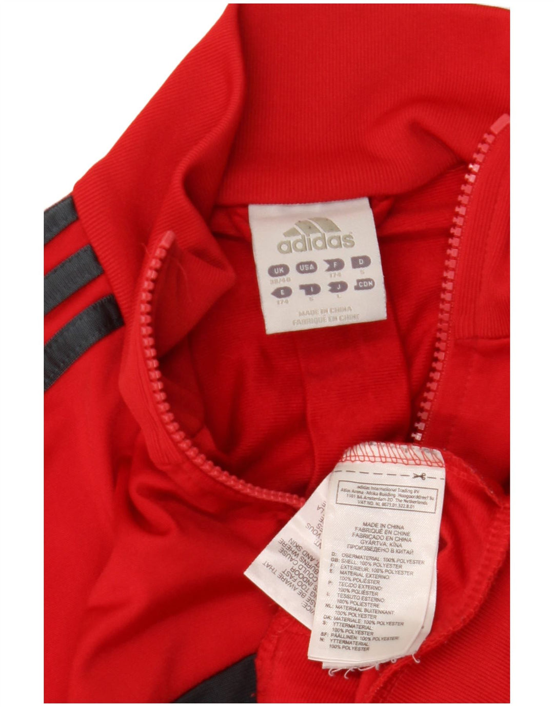 ADIDAS Træningsdragt til mænd, topjakke UK 38/40 Medium Rød Colourblock Polyester