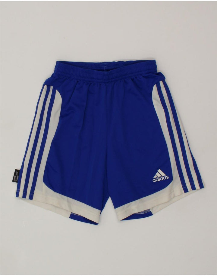 ADIDAS Boys Sport Shorts 9-10 Years  Blue Colourblock Polyester Vintage Adidas and Second-Hand Adidas from Messina Hembry 