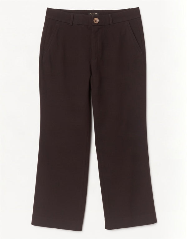 Massimo Dutti Womens Straight Cropped Trousers EU 40 Medium W30 L24 Black