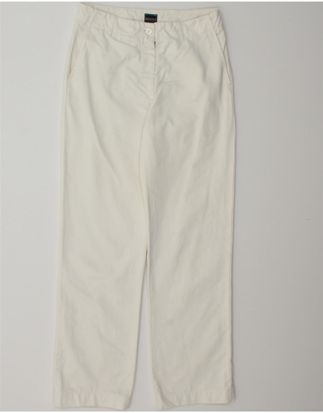 MASON'S Womens Straight Chino Trousers W26 L30 White Vintage Mason's and Second-Hand Mason's from Messina Hembry 