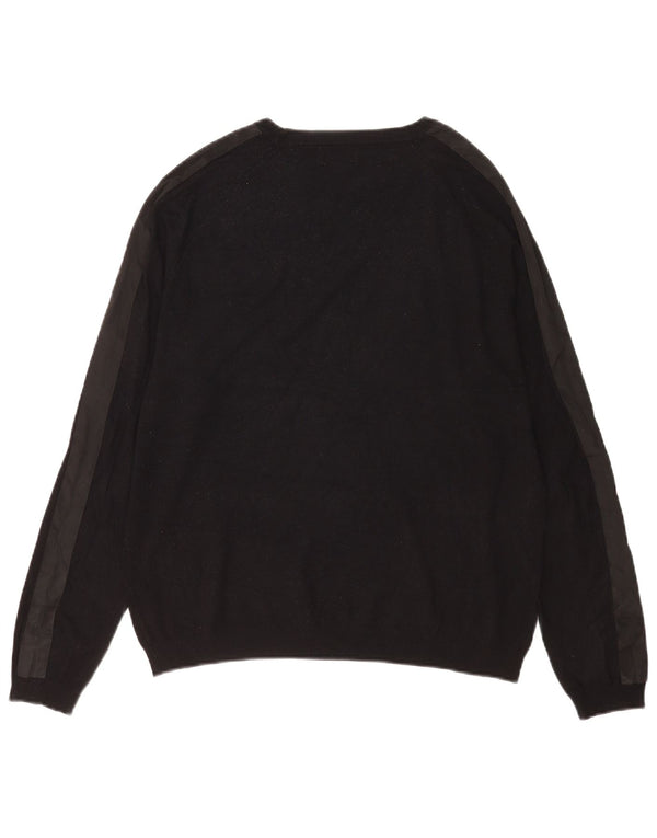 Zara Mens Boat Neck Jumper Sweater Medium Black